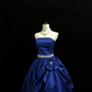 Sapphire Blue Strapless Cinched Waist Voluminous Skirt Romantic Dress, Wedding Gown gh7913