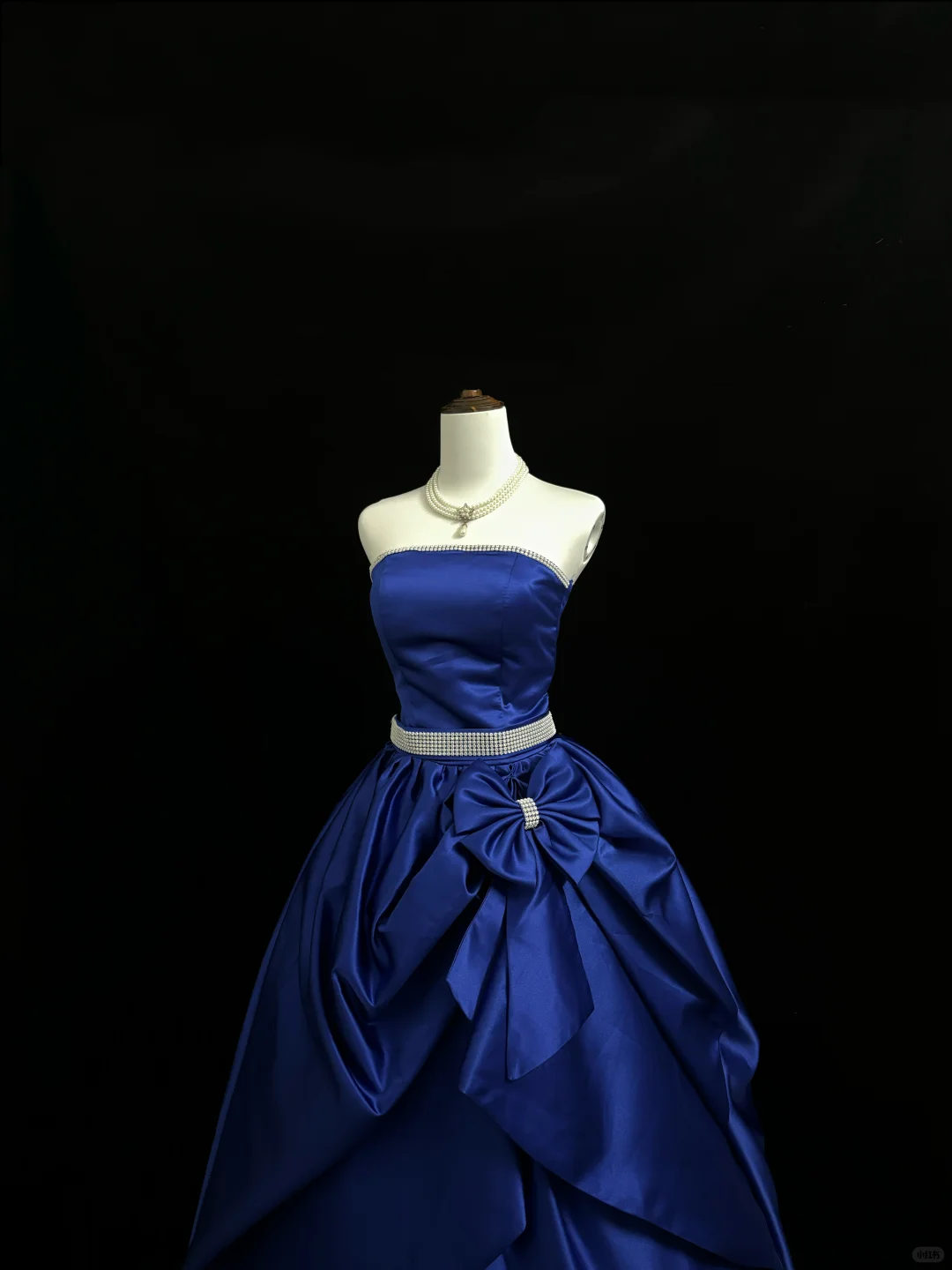Sapphire Blue Strapless Cinched Waist Voluminous Skirt Romantic Dress, Wedding Gown gh7913