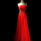 girlhomeshops-Glamorous Shiny Red Crystal One Shoulder Prom Dress gh5849