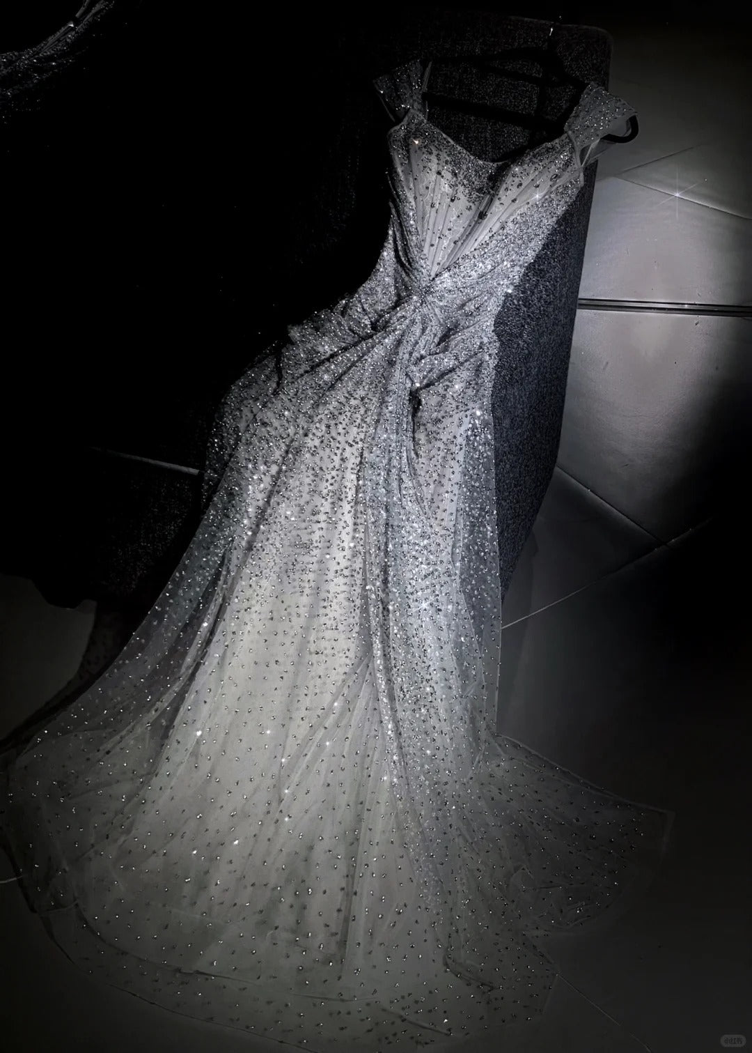girlhomeshops--White gorgeous exquisite beaded long princess tulle prom dress ball gown gh5694