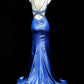 girlhomeshops-Exquisite Blue Cross - Back Rhinestone Evening Dress gh5847