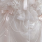 Blush pink strapless long romantic gown with cinched waist and fluffy tiered cake skirt, wedding dress & bridal gown gh8218