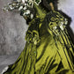 Green gorgeous exquisite beaded long satin ball gown evening dress party dress gh4500
