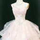 Robe de bal rose pâle style princesse - Robe bustier en dentelle et perles pour Quinceañera gh6948