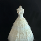 Off-white strapless romantic gown with fitted waist and fluffy princess skirt, wedding dress & bridal gown gh8173