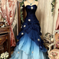 Robe de soirée longue en tulle violet, rose, bleu, dégradé, mode rétro, élégante, délicate, florale, perles, douce et élégante, longueur au sol, gh4156