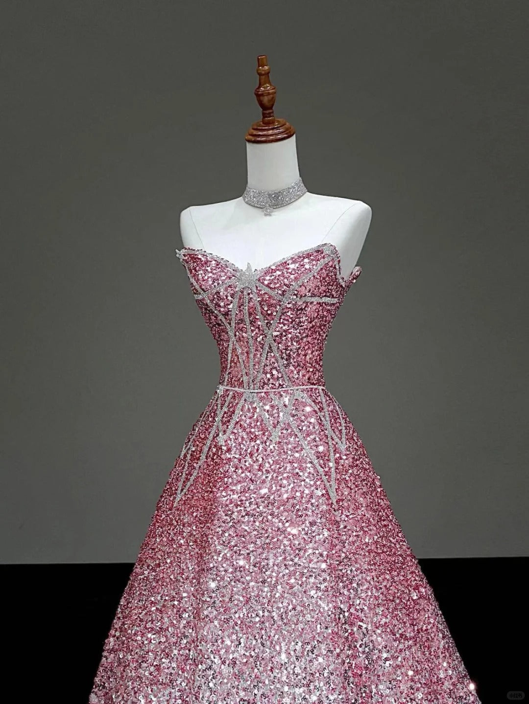Girlhomeshops -Pink shiny gorgeous long sequin prom dress evening dress party dress gh5118