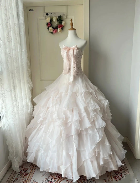 Rosa Süße Elegante Lange Tüll Ballkleid Abendkleid Party Kleid Erwachsene Zeremonie Kleid gh4275