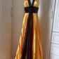 Robe de soirée longue en satin jaune à perles exquises, robe de bal tendance, gh4267