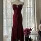 Burgundy Vintage Elegant Exquisite Gem Beaded Long Chiffon Evening Gown Sleeveless Ball Gown Birthday/Wedding Guest Party Dress gh4101