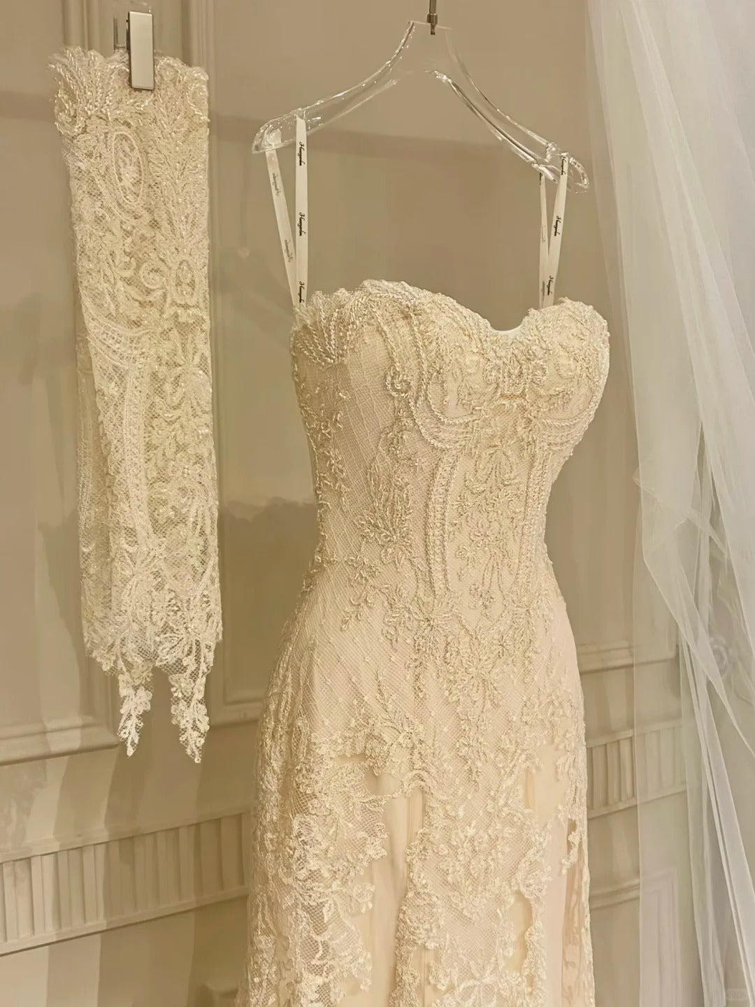 Girlhomeshops-Wunderschönes, exquisites Spitzen-Brautkleid, langes, elegantes Tüll-Brautkleid, Ballkleid, gh5438
