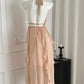 Light pink beautiful holiday dress French atmosphere high-end halter neck deep V backless dress gh4563