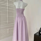 Robe longue violette à col en V et dos nu Taro gh4564