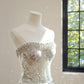 Girlhomeshops-Silver luxury gorgeous crystal sequins shiny long Prom dress evening dress gh5066