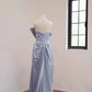 Girlhomeshops-Blue fashion long satin Prom dress evening dress gh5070