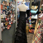 Robe de soirée longue plissée en satin, élégante et vintage, noire, à bretelles, pour bal de promo, anniversaire, remise de diplôme, gh4153