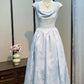 Hellblaues elegantes Heimkehrkleid für Mädchen, lang, Satin, Ballkleid, Abendkleid, Partykleid, Geburtstagskleid, Brautjungfernkleid, gh4544