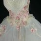 prom dress white pink floral beaded embroidery short/long pretty fairy long tulle prom dress evening dress party dress banquet dress wedding dress homecoming dress gh4720