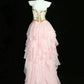 Pink ruffles rhinestones elegant beautiful long/short prom dress evening dress homecoming dress birthday party dress gh4723
