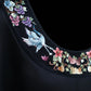 Girlhomeshops-Black exquisite floral elegant fairy girl short satin homecoming dress birthday dress gh5371