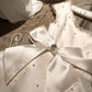 Girlhomeshops-White Beaded Short Satin Eighth Grade Dress Homecoming Dress Birthday Party Dress gh5291