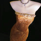 Girlhomeshops--Super beautiful golden gorgeous glitter metal mermaid fishtail long prom dress gh5489