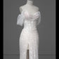 ✨Girlhomeshops-White Sparkling Elegant Mermaid Long Tulle Slimming Prom dress Evening Dress Party Dress gh4991