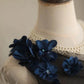 Blue floral short satin homecoming dress birthday party dress small orchid gh4304