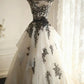 girlhomeshops-White black floral exquisite black swan princess dress organza wedding long adult ceremony birthday banquet dress wedding dress gh5833