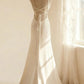 girlhomeshops-Sleeveless White Chiffon Mermaid Wedding Dress, Minimalist Elegant Slim - fitting Floor - length Wedding Gown gh5831