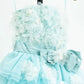 Girlhomeshops - Blau/Rosa Blumenmuster, modisch, wunderschön, elegant, lang, gestuftes Tüll-Ballkleid gh5323