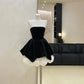 Black floral homecoming dress short velvet prom dress evening dress birthday dress gh4521