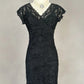 girlhomeshops-Black Vintage Beaded Long Lace Dress gh6243