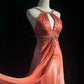 girlhomeshops - Robe de bal longue en mousseline orange élégante à dégradé de perles gh6246