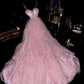 Pink shiny elegant long graduation gown evening gown gh6815