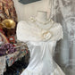 Girlhomeshops - Robe de soirée longue en satin blanc ivoire à fleurs, robe de fête d'anniversaire, gh5181