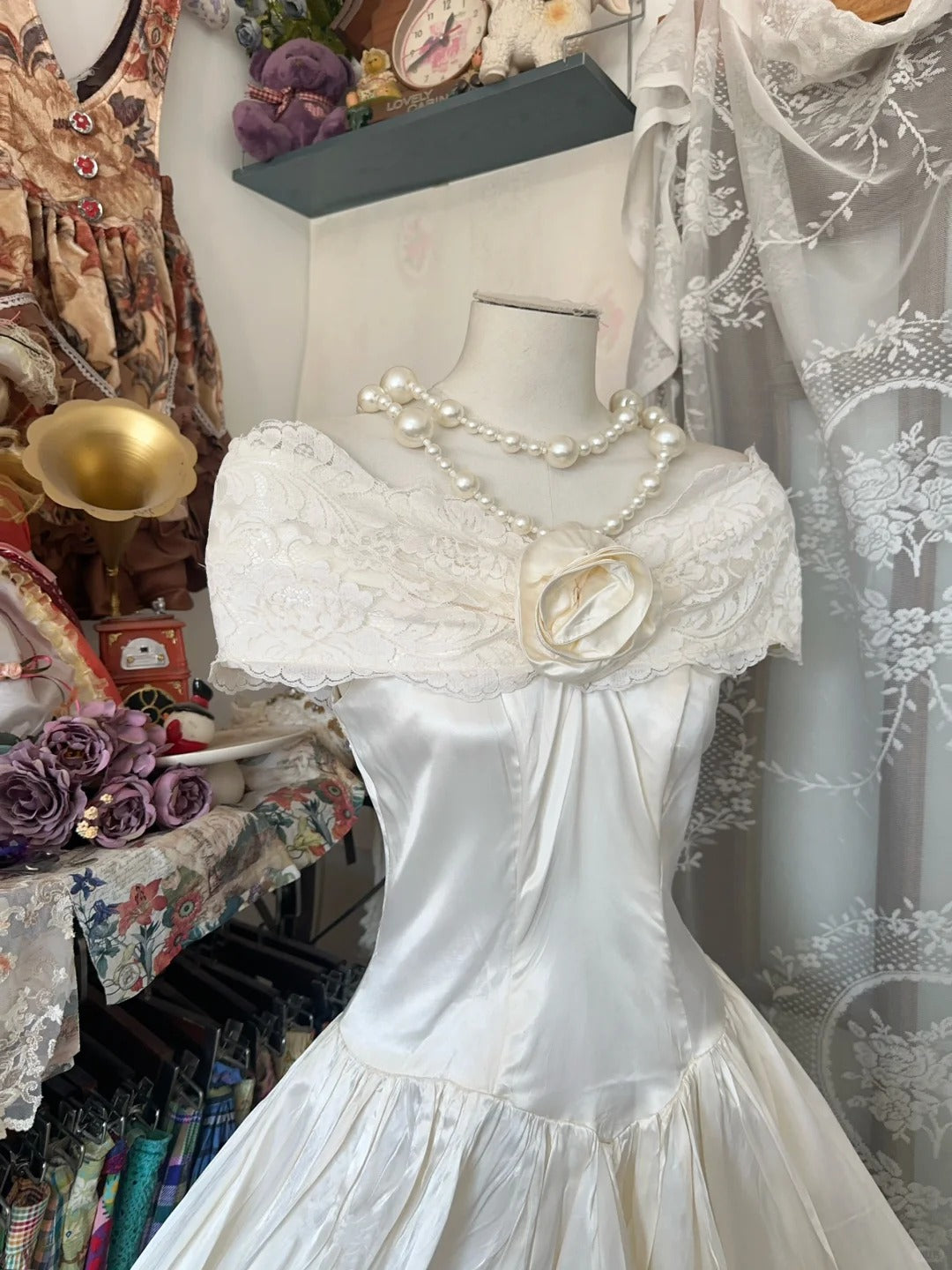 Girlhomeshops - Robe de soirée longue en satin blanc ivoire à fleurs, robe de fête d'anniversaire, gh5181
