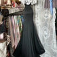 girlhomeshops-Black And White Long Floor-Length Satin Prom Dress gh6234