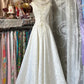 Girlhomeshops - Robe de soirée longue en satin blanc, simple et élégante, coupe trapèze, gh5169