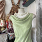 Girlhomeshops - Robe de soirée longue en satin vert, simple et élégante, gh5179