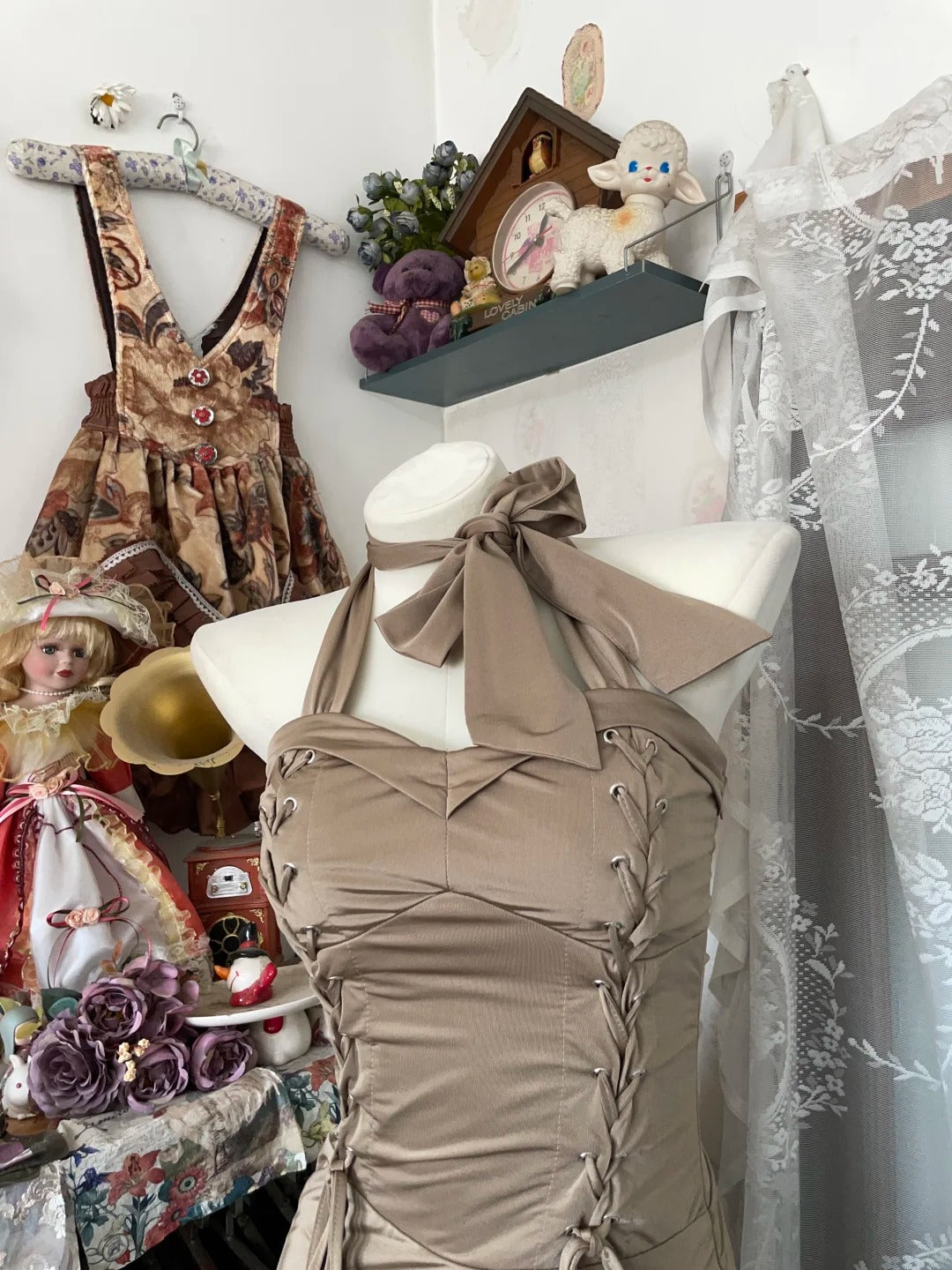 Girlhomeshops - Robe de soirée sirène longue moulante en satin marron clair gh5245
