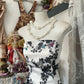 Girlhomeshops - Robe de soirée longue en satin noir à fleurs, élégante, coupe trapèze, gh5171