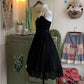 Robe de soirée courte en mousseline de soie noire, mignonne et exquise, avec nœud papillon en dentelle, robe de bal, robe d'anniversaire, robe de bal, gh3922