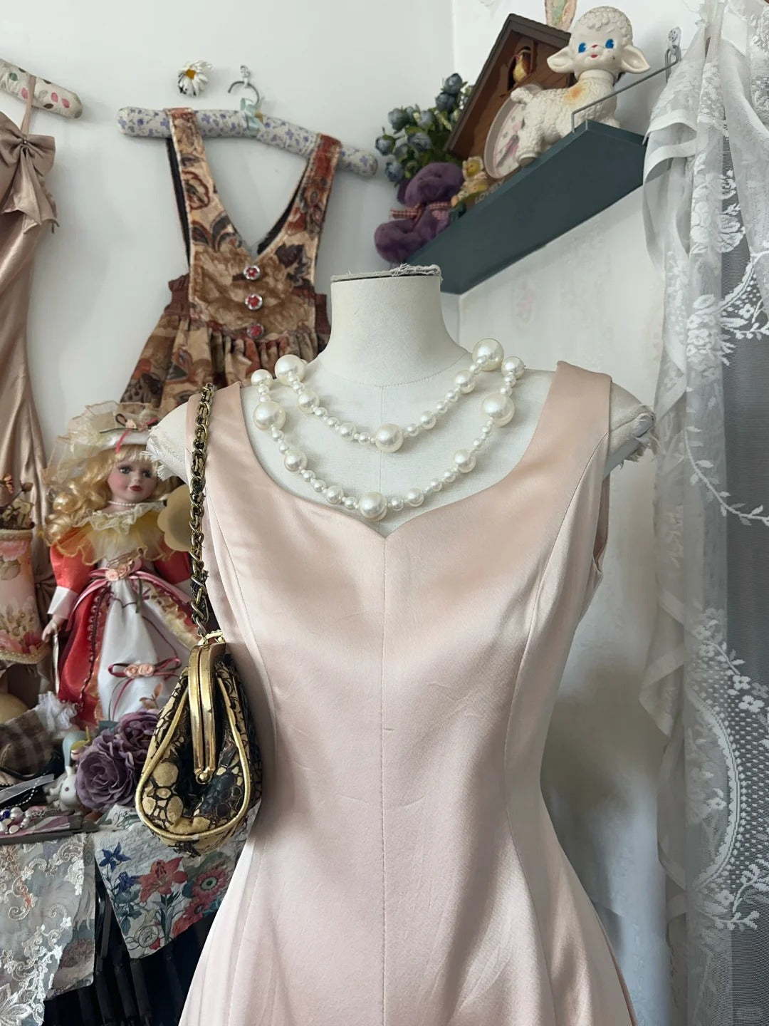 Girlhomeshops - Robe de soirée longue en satin rose clair, élégante et simple, idéale pour un anniversaire, gh5173