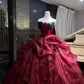 Absolut atemberaubendes und elegantes rotes Prinzessinnenkleid im französischen Stil mit einer riesigen Schleppe gh6726