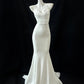 Weißes, modisches, langes Satin-Ballkleid, Abendkleid, Partykleid gh4838