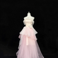 Blush Pink Strapless Cinched Waist Voluminous Skirt Fairy Romantic Dress, Wedding Gown gh7830