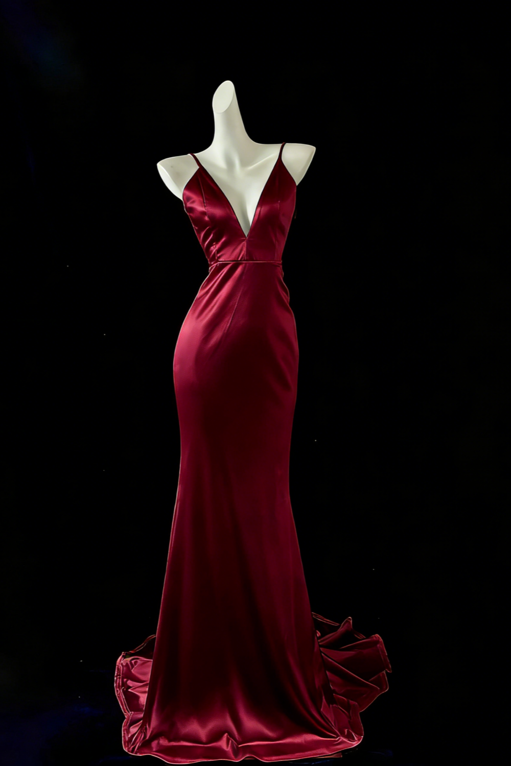 Weißes Meerjungfrau-Kleid, elegant, lang, Satin, Ballkleid, Abendkleid, Partykleid, gh4474