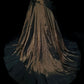 Braun-schwarzes, schulterfreies Satin-Abendkleid mit Farbverlauf: Aufwendige Stickerei, Meerjungfrauen-Stil, hochwertiges Maxi-Abendkleid gh6587