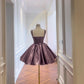 Glitzerndes lila Puffrock-Kurzes Geburtstagskleid/Abendkleid gh6794